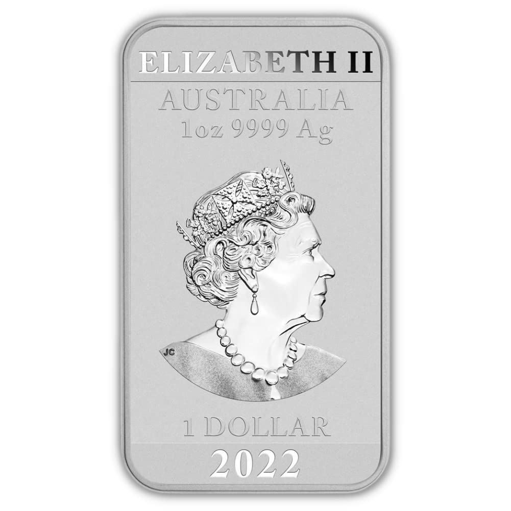 2022 P AU Lot of (10) 1 oz Australian Silver Dragon Rectangular Bar Coins Brilliant Uncirculated (BU) with Certificates of Authenticity $1 Mint State