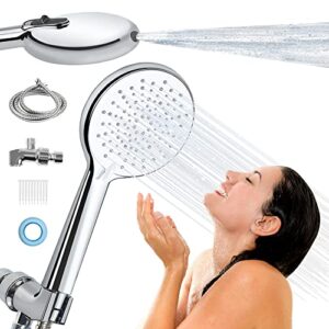 yeulluey handheld showerheads, high pressure shower head with hose 3 settings detachable shower heads sprayer built-in power wash to clean tub, tile & pets