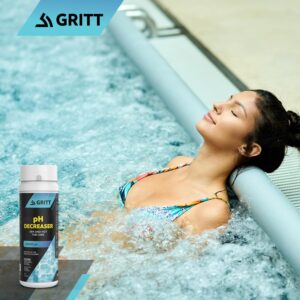 Gritt Commercial pH Decreaser | pH Down | Pool, Hot Tub and Spa pH Reducer | Sodium Bisulfate |High Alkalinity | Prevents Scale Build Up | Pool, Hot Tub and Spa Chemicals | Indoor and Outdoor | 3 lb