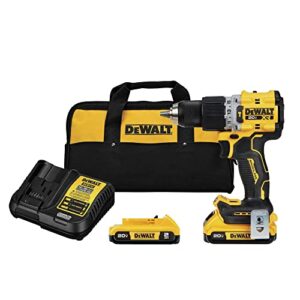 DEWALT 20V MAX* XR® Brushless Cordless 1/2 in. Hammer Drill/Driver Kit (DCD805D2), Yellow