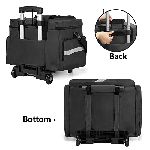 Trunab Rolling Medical Bag with Detachable Trolley, Nurse Rolling Bag with Removable Dividers 15.6” Laptop Sleeve, First Aid Responder Bag Empty for Home Health Nurses, Doctors, EMT, EMS