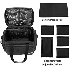 Trunab Rolling Medical Bag with Detachable Trolley, Nurse Rolling Bag with Removable Dividers 15.6” Laptop Sleeve, First Aid Responder Bag Empty for Home Health Nurses, Doctors, EMT, EMS