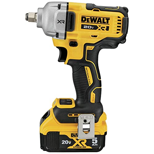 DEWALT 20V MAX Impact Wrench, Cordless, 1/2 inch, 2 Batteries and Charger Included (DCF891P2)