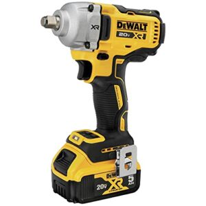 DEWALT 20V MAX Impact Wrench, Cordless, 1/2 inch, 2 Batteries and Charger Included (DCF891P2)