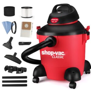 shop-vac 8 gallon 4.5-peak hp wet/dry vacuum, 3 in 1 function with filter, hose and accessories, ideal for jobsite, garage, car & workshop. 5971836
