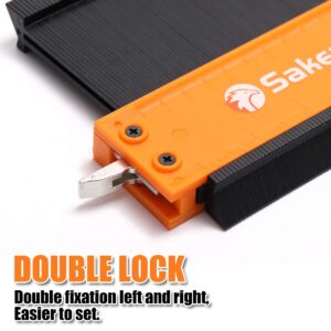 Saker Multi-function Scribing Tool&Saker Connection Profile Gauge(5+10 INCH, BLACK+ORANGE)