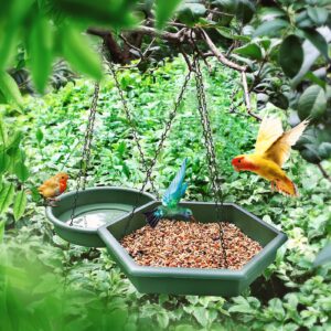 Hanging Bird Bath，Bird Bath - Bird Feeder, 2 in 1 XL Hanging Bird Feeder & Bird Bath for Outside, Hanging Bird Baths for Outdoors