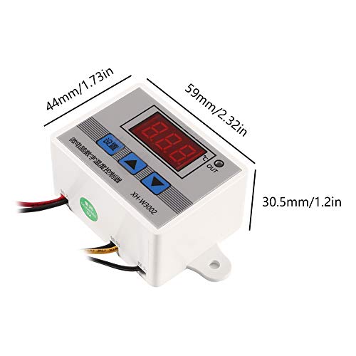 UMLIFE 2PCS XH-W3002 DC 110V-220V 1500W 10A Microcomputer Digital Temperature Controller Digital Display Thermostat Control Switch and NTC 10K Thermistor Sensors Temperature Probe (110-220V 1500W)