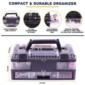 Rotary Tool Accessories Kit,Craftforce 452pcs Accessories Kit Compatible with 1/8" Shank Dremel Tool & Flex Shaft Grinder for Easy Cutting Grinding Sanding Carving Polishing Engraving Drilling