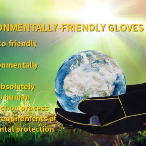 662℉ Leather Welding Gloves for Women Man, Long Sleeve Work Heat Resistant Fire Gloves Oven Mitts for Tig Mig Stick BBQ Fireplace Animal Handling, Wood Stove Tools Accessories