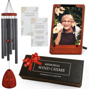 sympathy wind chimes for loss of a loved one, memorial wind chimes, memorial gifts for loss of mother or father, sympathy gift, windchimes in memory of a loved one, funeral gifts bereavement (black)