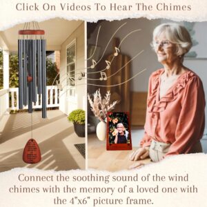 Sympathy Wind Chimes for Loss of A Loved One, Memorial Wind Chimes, Memorial Gifts for Loss of Mother or Father, Sympathy Gift, WindChimes in Memory of A Loved One, Funeral Gifts Bereavement (Black)