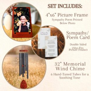 Sympathy Wind Chimes for Loss of A Loved One, Memorial Wind Chimes, Memorial Gifts for Loss of Mother or Father, Sympathy Gift, WindChimes in Memory of A Loved One, Funeral Gifts Bereavement (Black)