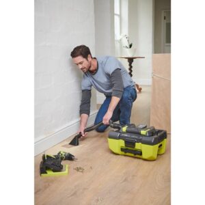 Ryobi ONE+ 18V Lithium-Ion Cordless 3 Gal. Project Wet Dry Vacuum with Accessory Storage, 4.0 Ah Battery, and Charger