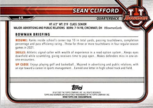 2022 Bowman University #69 Sean Clifford Paper Penn State Nittany Lions Football