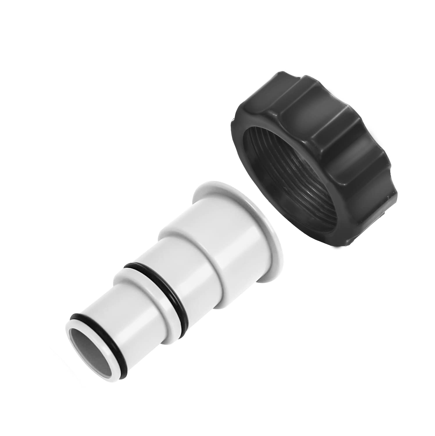 XtremepowerUS 2 Pieces Set Replacement Hose Adapter with Collar for Above Ground Swimming Pool 1.5" to 1.25" Hose Adapter for Threaded Pumps & Plunger Valve