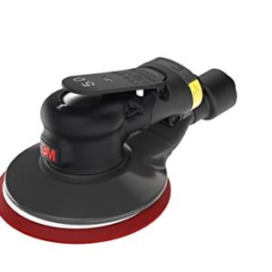 3M Random Orbital Sander, Xtract Pneumatic 88954, 6 in, with Central Vacuum Attachment, 3/16 in Orbit, Ergonomic and Lightweight ROS, .28 HP (209W) Motor Black