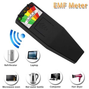 5 LED EMF Meter Magnetic Field Detector Ghost Hunting Paranormal Equipment Tester Portable Counter (Black)