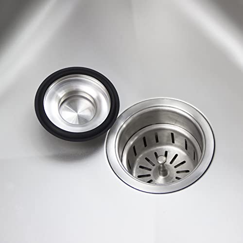 2 Pack Kitchen Sink Drain Strainer and Anti-Clogging Kitchen Sink Stopper - Kitchen Drainer and Stopper Set for Standard 3-1/2 Inch Kitchen Sink Drain