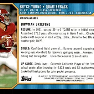 2022 Bowman University 2000 Bowman #2KB-4 Bryce Young Alabama Crimson Tide Football