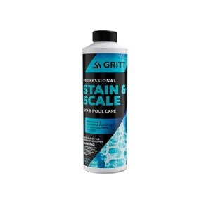 gritt commercial metal out stain and scale control | pool, hot tub and spa chemicals for scale metal and stain control | calcium remover and scale preventer | hardness decreaser for hard water 32oz
