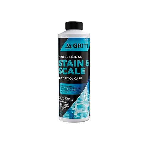 Gritt Commercial Metal Out Stain and Scale Control | Pool, Hot Tub and Spa Chemicals for Scale Metal and Stain Control | Calcium Remover and Scale Preventer | Hardness Decreaser for Hard Water 32oz