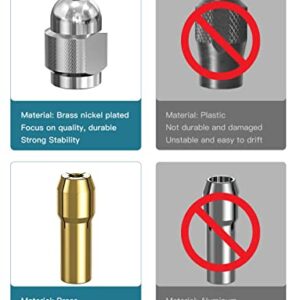 Drill Chuck Collet Set for Dremel, 1/32" to 1/8" Replacement 4486 Drill Keyless Bit Chuck Shank Rotary Tool Quick Change Adapter with Replacement 4485 Brass Quick Change Rotary Drill Nut Tool Set