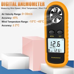 NICE-POWER Handheld Anemometer, Digital Wind Speed Meter Air Flow Meter for Measuring Wind Speed Temperature and Wind Chill, Portable Wind Gauge for HAVC Drone Sailing Fishing(LCD Backlight)