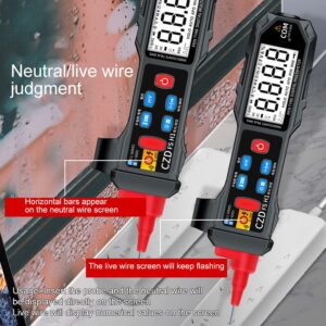 Smgda Digital Multimeter Pen Type Non Contact NCV AC/DC Voltage Electrical Tester Voltmeter Ohmmeter Ohm Resistance, Diode Test, Continuity Alarm, Live/Null Line Meter with LCD Backlit and Flashlight