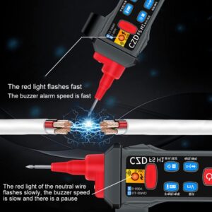 Smgda Digital Multimeter Pen Type Non Contact NCV AC/DC Voltage Electrical Tester Voltmeter Ohmmeter Ohm Resistance, Diode Test, Continuity Alarm, Live/Null Line Meter with LCD Backlit and Flashlight