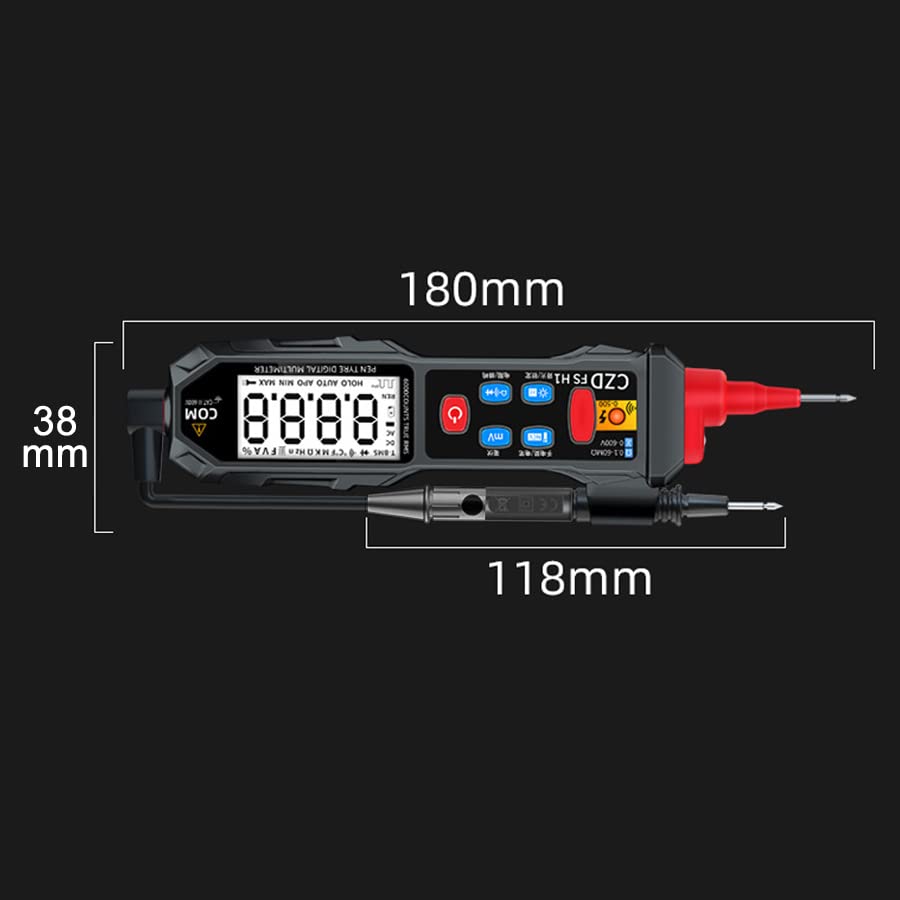 Smgda Digital Multimeter Pen Type Non Contact NCV AC/DC Voltage Electrical Tester Voltmeter Ohmmeter Ohm Resistance, Diode Test, Continuity Alarm, Live/Null Line Meter with LCD Backlit and Flashlight