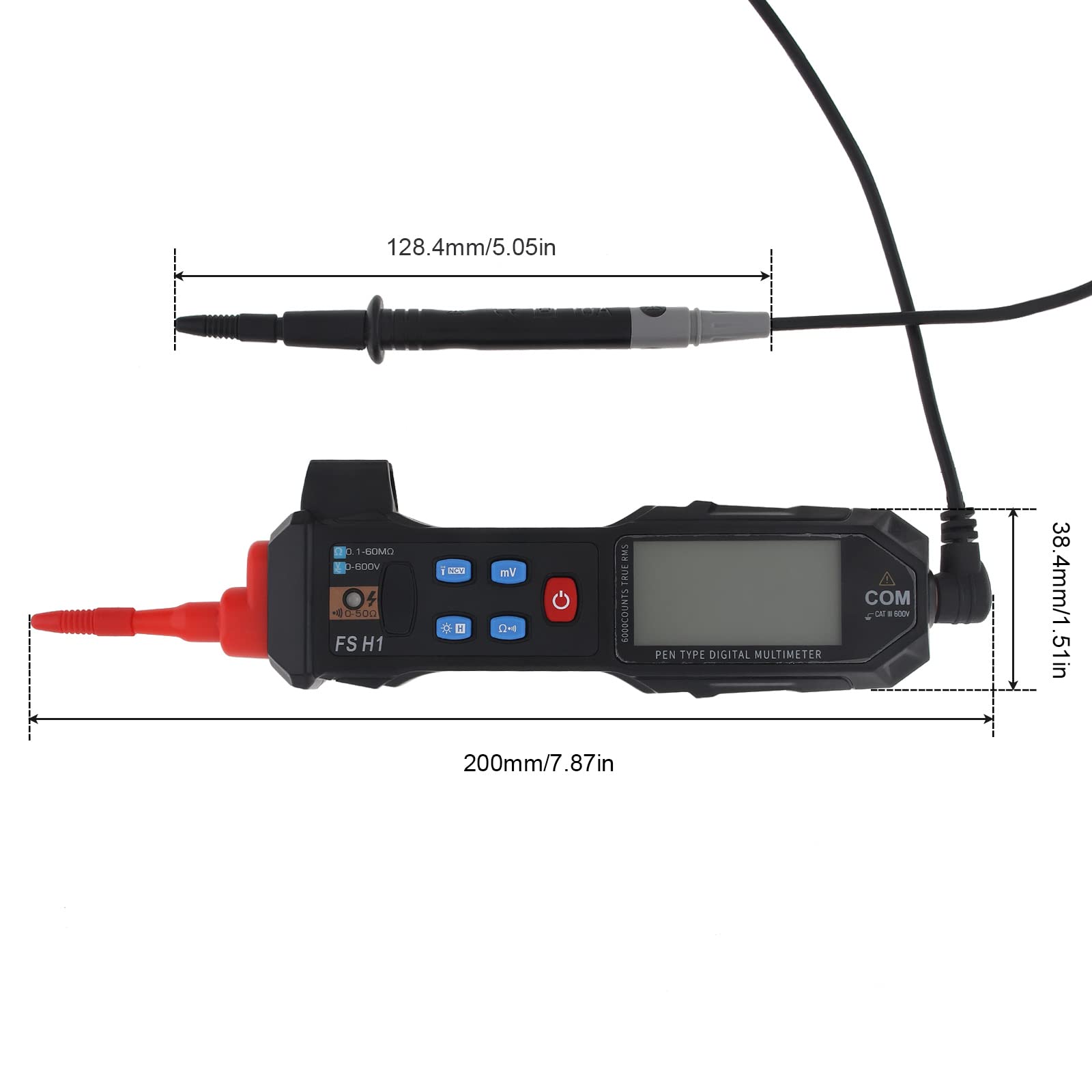 Smgda Digital Multimeter Pen Type Non Contact NCV AC/DC Voltage Electrical Tester Voltmeter Ohmmeter Ohm Resistance, Diode Test, Continuity Alarm, Live/Null Line Meter with LCD Backlit and Flashlight