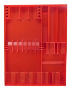 tool sorter screwdriver organizer (red) – low profile, tough-built screwdriver organizer for toolbox drawers | holds up to 16 screwdrivers and 8 bits | unclutter your toolbox