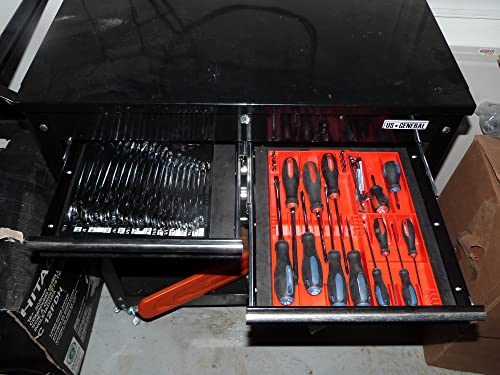 TOOL SORTER SCREWDRIVER ORGANIZER (RED) – Low Profile, Tough-Built Screwdriver Organizer for Toolbox Drawers | Holds Up To 16 Screwdrivers and 8 Bits | Unclutter your Toolbox