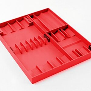 TOOL SORTER SCREWDRIVER ORGANIZER (RED) – Low Profile, Tough-Built Screwdriver Organizer for Toolbox Drawers | Holds Up To 16 Screwdrivers and 8 Bits | Unclutter your Toolbox