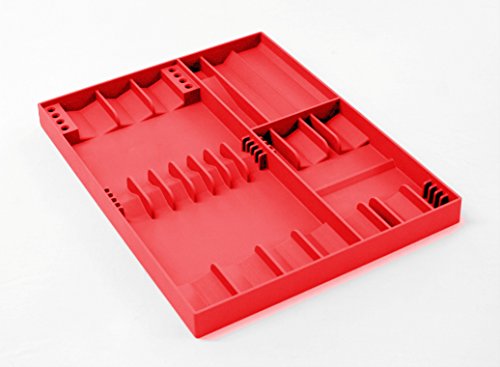 TOOL SORTER SCREWDRIVER ORGANIZER (RED) – Low Profile, Tough-Built Screwdriver Organizer for Toolbox Drawers | Holds Up To 16 Screwdrivers and 8 Bits | Unclutter your Toolbox