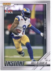 2022 panini instant super bowl lvi #6 odell beckham jr los angeles rams official nfl football card in raw (nm or better) condition