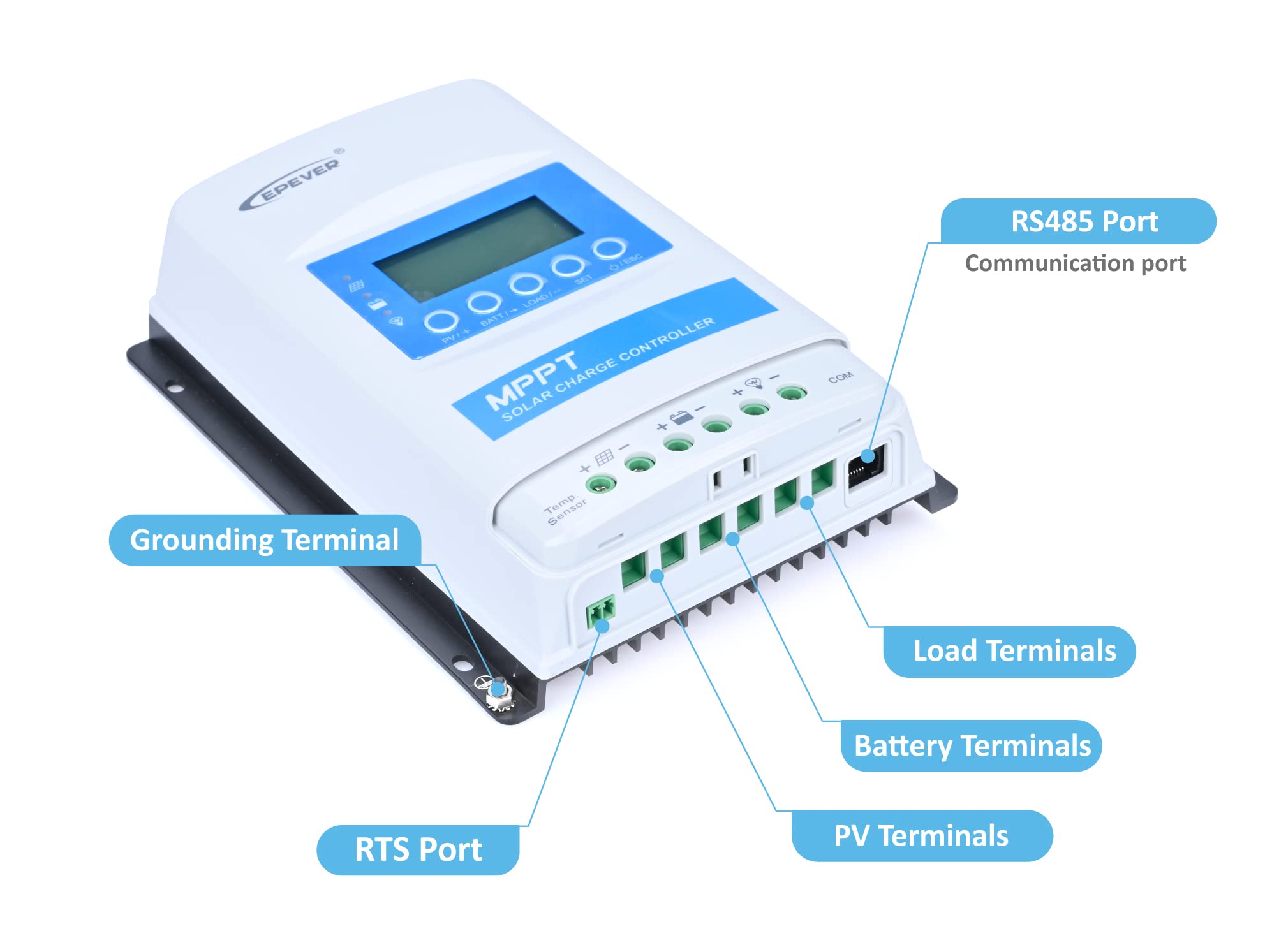 EPEVER XTRA2210N Series MPPT Solar Charge Controller, 20A Max Charge/Discharge, High-Efficiency Energy Conversion, Ideal for Off-Grid PV Systems