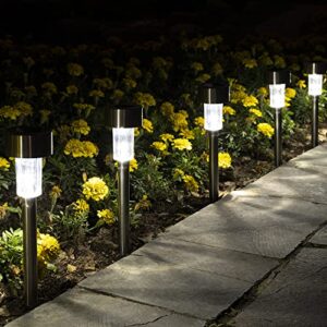 sowsun solar pathway lights outdoor ,solar powered landscape garden lights for pathway ,lawn, patio, yard,path,walkway decoration-12 pack(white)