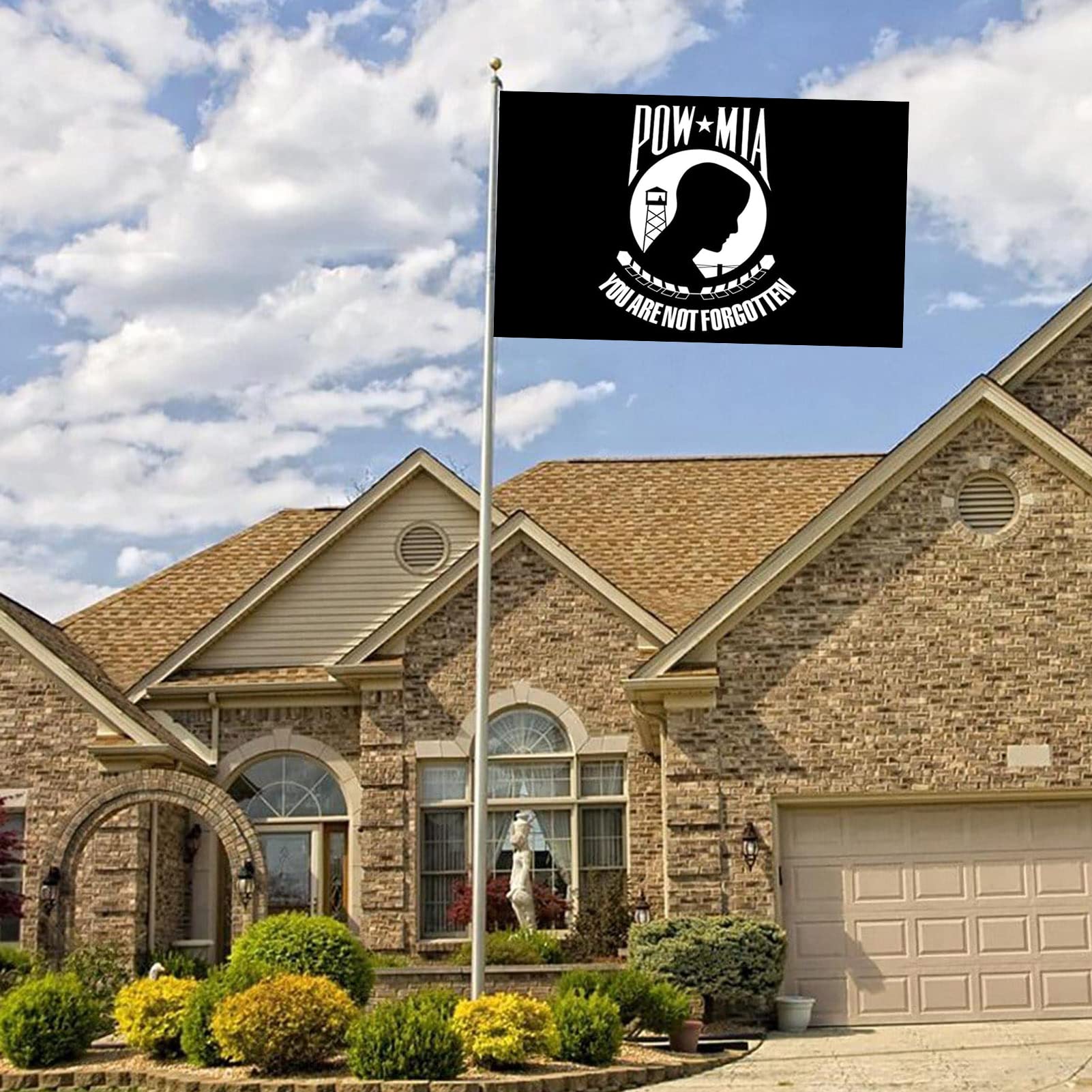 Mia Pow Flag 3x5 Outdoor Double Sided Made In USA-Black You are Not Forgotten Prisoner of War Military Flags Heavy Duty 3 Ply Fade Resistant for Outside Outdoor Indoor