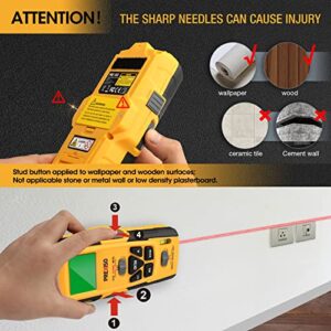 PREXISO 5-in-1 Stud Finder with Laser Level Marking & Ultrasound Distance Measure | Wood, AC Wire Detector - Wall Scanner Beam Finders