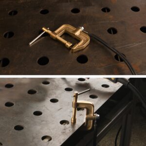 hynade Welding Ground Clamp 500A G Shape Brass Ground Earth Clamp for Tig Mig MMA Welder, Clamping Range up to 43mm