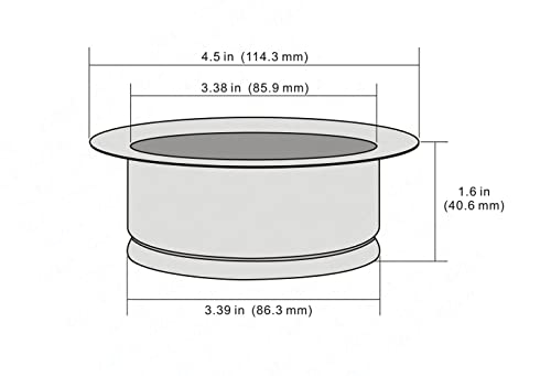 GZILA Garbage Disposal Flange Black, Universal Garbage Disposal Flange Replacement for 3-1/2 Inch Standard Sink Drain Opening SUS304 Stainless Steel