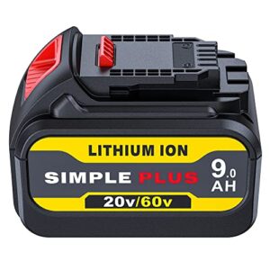 Replace for DeWalt DCB606 DCB609 20V/60V MAX 9.0Ah Battery Compatible with DeWalt 20V/60V Power Tools, Replace for dewalt 20V/60V Battery DCB612 Compatible with DeWalt 20-60v Battery Chargers