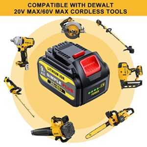 Replace for DeWalt DCB606 DCB609 20V/60V MAX 9.0Ah Battery Compatible with DeWalt 20V/60V Power Tools, Replace for dewalt 20V/60V Battery DCB612 Compatible with DeWalt 20-60v Battery Chargers