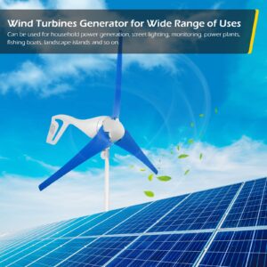 Dyna-Living Wind Turbine 12V 800W Wind Turbine Generator Kit 3 Blades Wind Turbines Motor with Charge Controller Power Generation Windmill for Home (Not Included Mast)