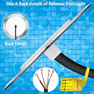 Pool Lights,Ultra Slim Pool Lights for Inground Pools Waterproof,9 Watts Pool Light,316 Rank Stainless Steel Pool Light,Led Pool Light,Color Changing Pool Light(6.5Ft Cord,Controller Not Included)