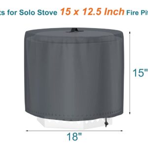 Fire Pit Cover for Solo Stove Bonfire 15" Fire Pit, 600D Heavy Duty Polyester Weatherpoof Cover for Solo Stove Yukon Professional Firepit Bonfire Shelter