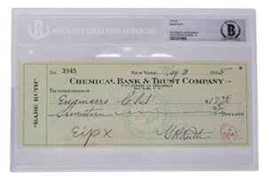 babe ruth signed bank check autograph grade 9 bas