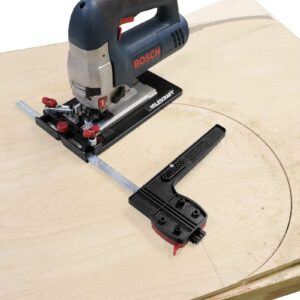 Milescraft 1403 Universal Saw Guide for Circular and Jig Saws Rip Guide Extends 14in Cuts Circles up to 24in